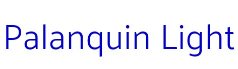 Palanquin Light 字体